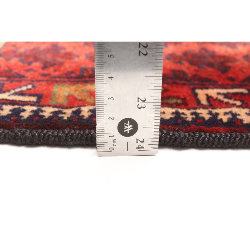 ECARPETGALLERY Hand-knotted Teimani Red Wool Rug - 3'2 x 4'7