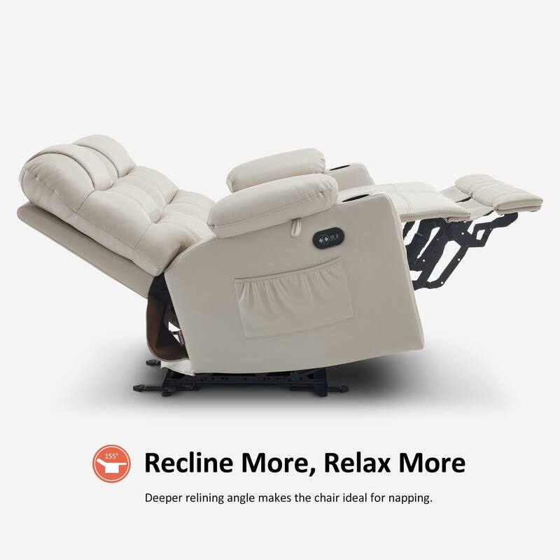 MCombo Electric Power Loveseat Recliner, Power Reclining Sofa with Heat and Vibration, USB Ports, Cup Holders PR622