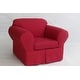 preview thumbnail 2 of 4, Classic Slipcovers Two Piece Twill Chair Slipcover Red
