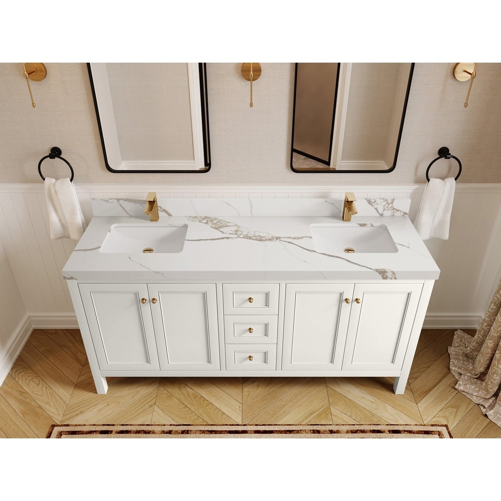 Willow Collections 72 in. W x 22 in. D Nashville Double Bowl Sink Bathroom Vanity with Countertop