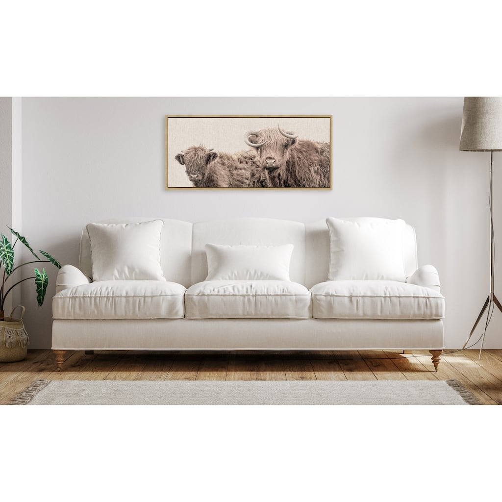 Kate and Laurel Sylvie Two Cow BFF Canvas by Creative Bunch Studio