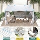 preview thumbnail 134 of 188, EROMMY Outdoor Louvered Pergola Gazebo with Adjustable Aluminum Rainproof Roof