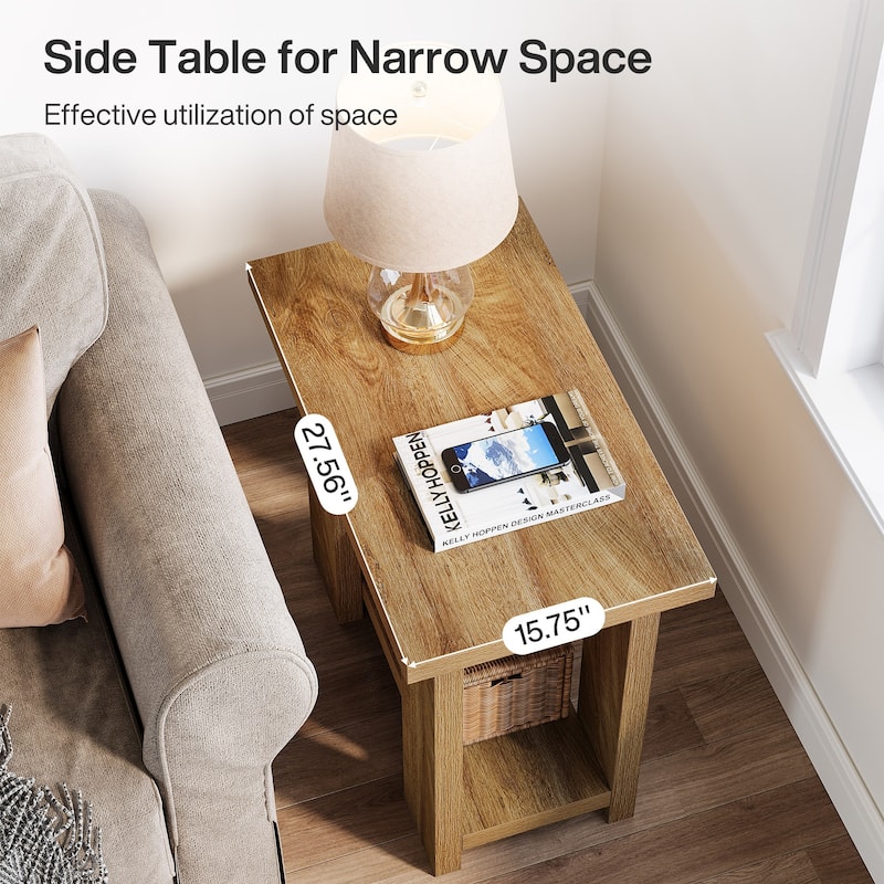 25.59'' Tall Side Table with Open Shelf