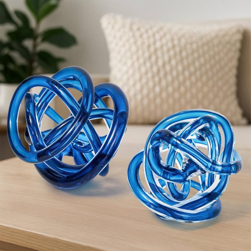 American Art Decor As the Tides Turn Table Top Knots, Blue - 5.91" x 5.91" - 5.91" x 5.91"