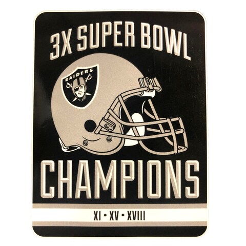 NFL Multi-Superbowl Champions Plush Throw with Helmet Graphic - Las Vegas Raiders