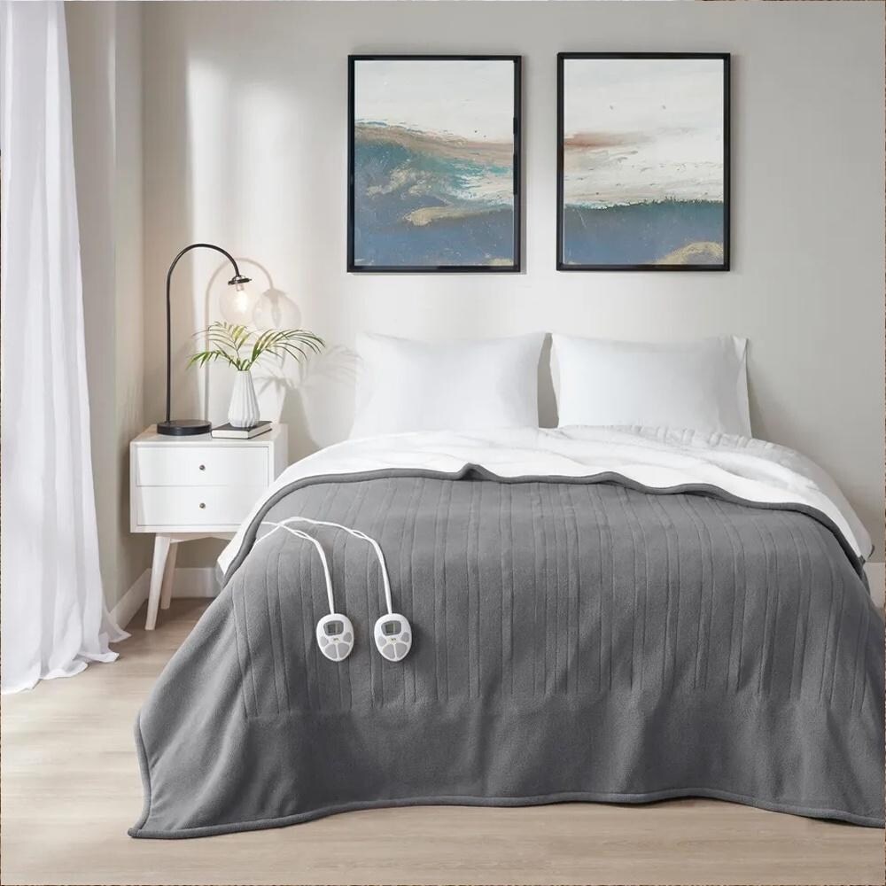 Gray bed blanket on sale