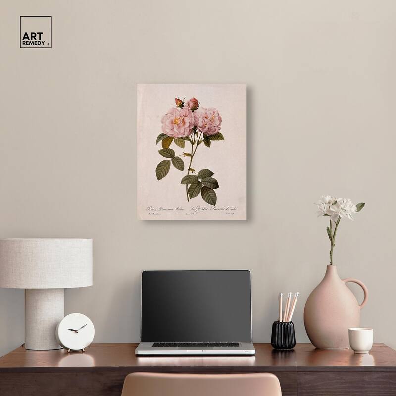 Damask Rose Canvas by Art Remedy, Gallery Wrapped