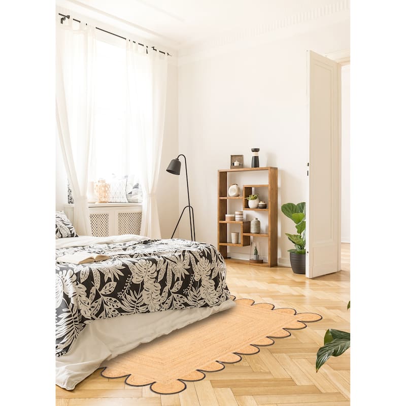 ECARPETGALLERY Braided Weave Palas Denizli Tan Jute Rug - 4'7 x 6'5