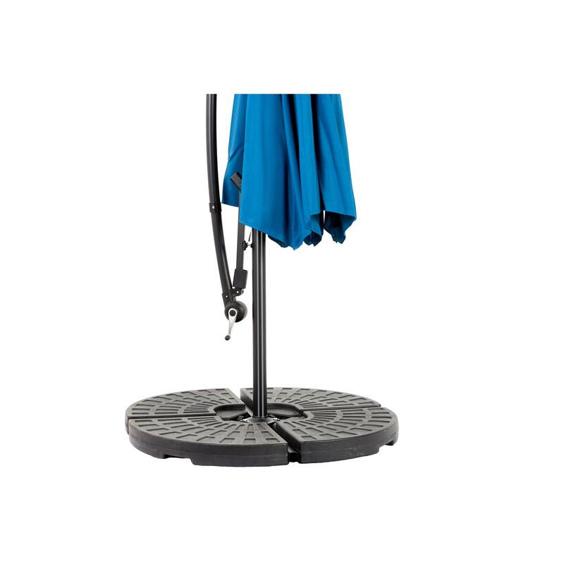Hanging Patio Umbrella Polyester Parasol with Tilt Adjustment 8 Ribs, for Backyard Poolside - (Dark Green)