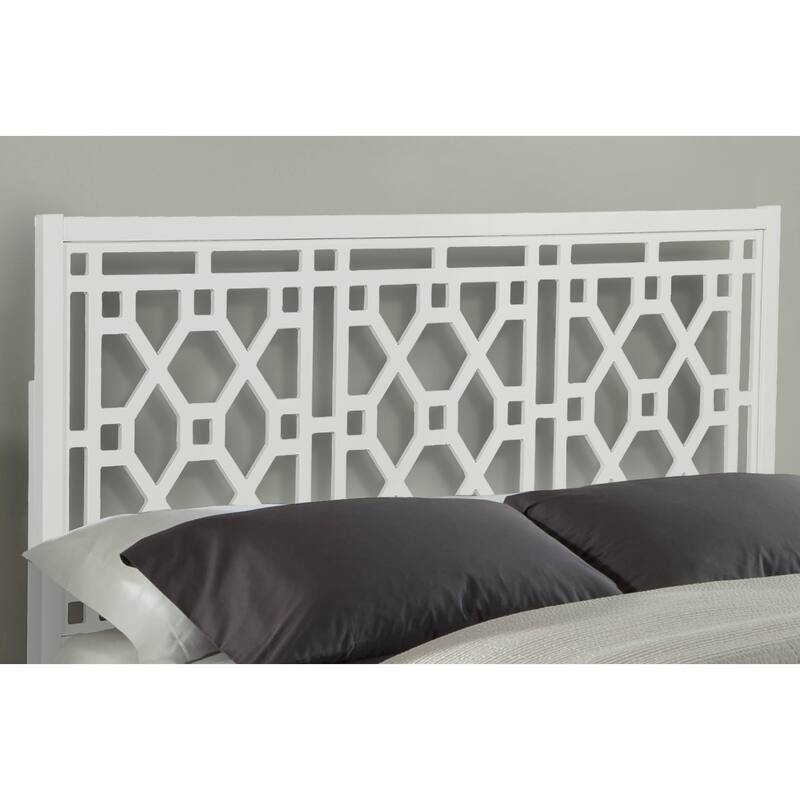 Classic White Chippendale Headboard - King Size, Adjustable Height, Fits Standard Metal Frames
