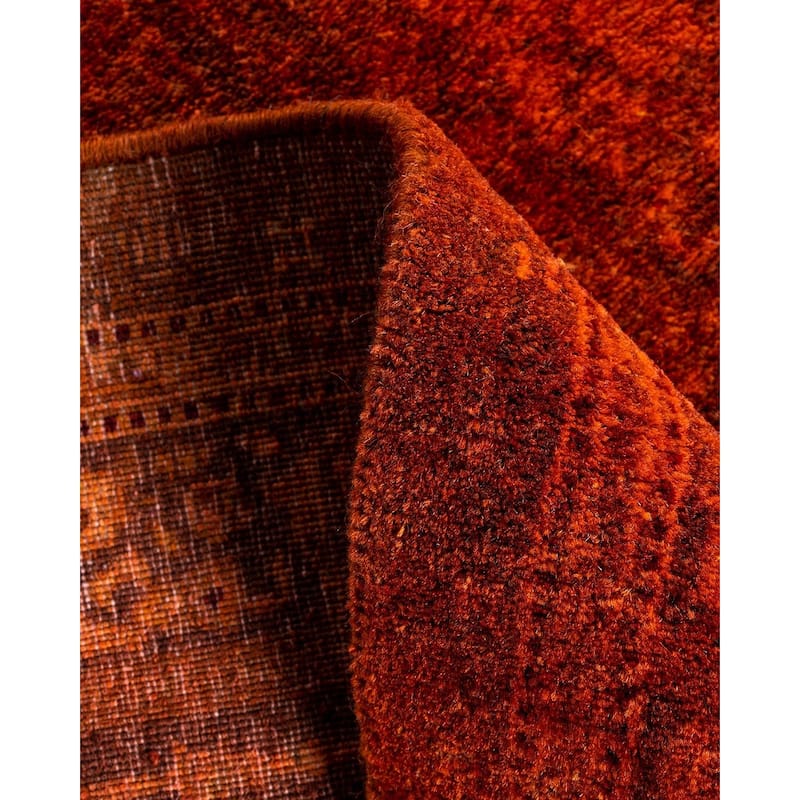 Fine Vibrance One-of-a-Kind Hand-Knotted Runner Rug - Orange, 2' 7" x 13' 9" - 2' 7" x 13' 9"