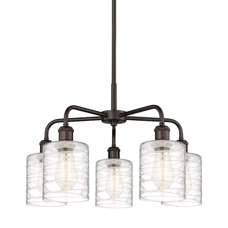 Innovations Lighting 516-5CR-15-23 Cobbleskill Chandelier Cobbleskill - Oil Rubbed Bronze / Deco Swirl