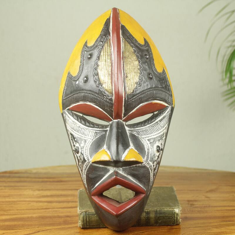 Novica Handmade The Face Of Happiness African Wood Mask
