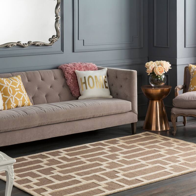 Hand-tufted Thaxted Geometric Wool Rug