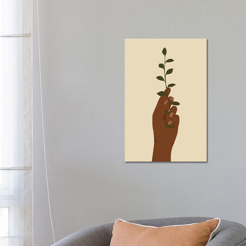 iCanvas "Hand Holding Plant Art" by Tysee Ciage Canvas Print - 26x18x1.5