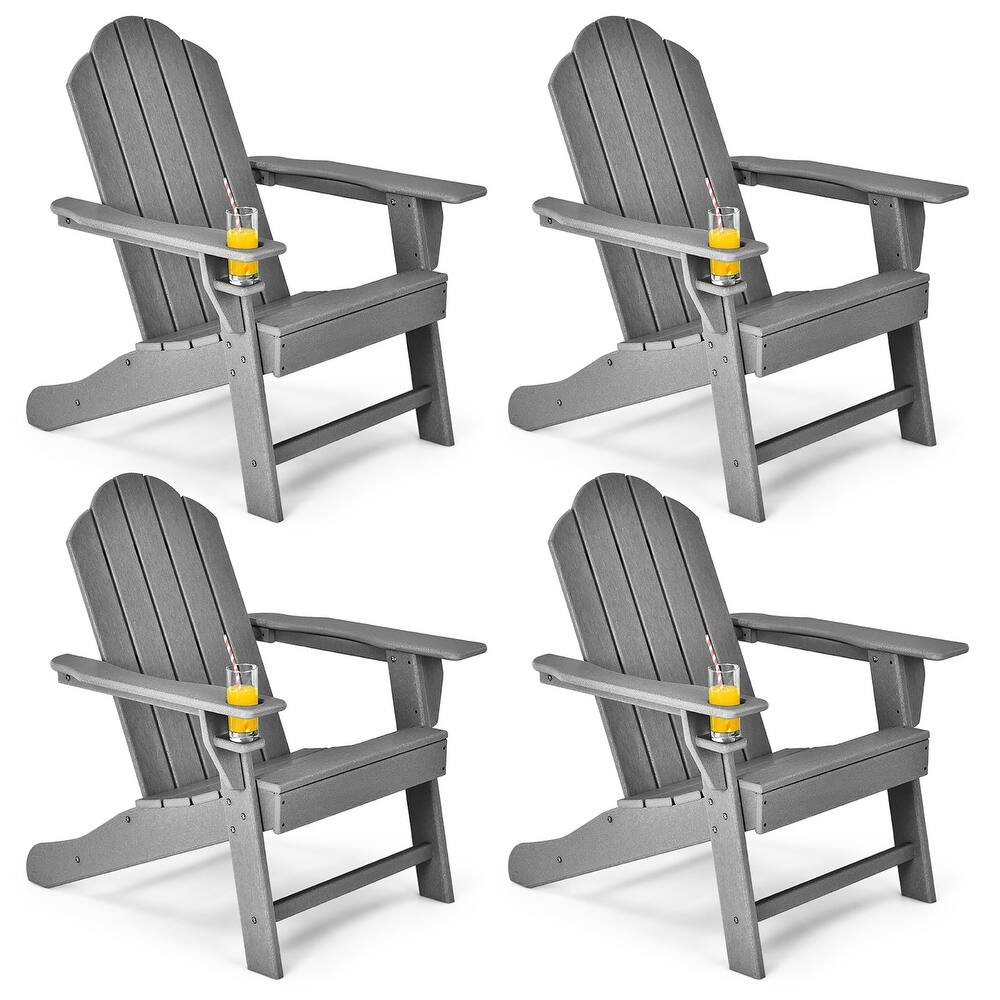 Costway 4PCS Patio Adirondack Chair Weather Resistant Garden Deck - 34'' x 31'' x 37''
