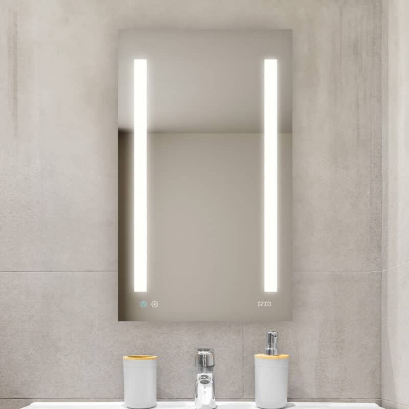 AQUADOM Signature Royale 24W LED Medicine Cabinet Defogger, 3X LED Vertically Adjustable Magnifying Mirror, Electrical Outlets