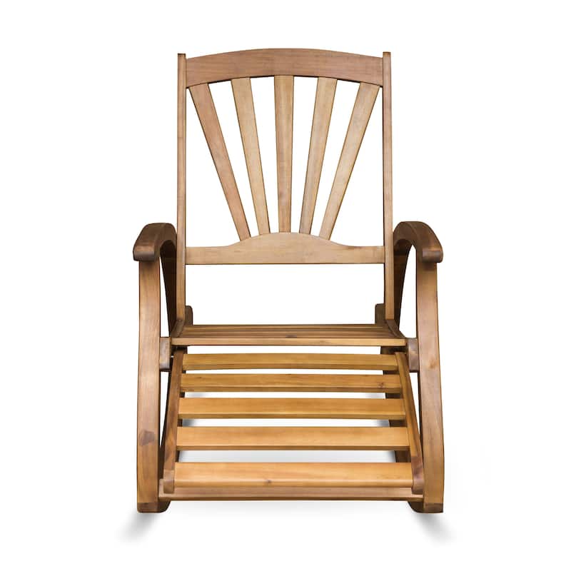 Sunview Outdoor Acacia Rocking Chair with Footrest by Christopher Knight Home