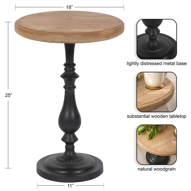Kate and Laurel Wixley Wood and Metal Side Table