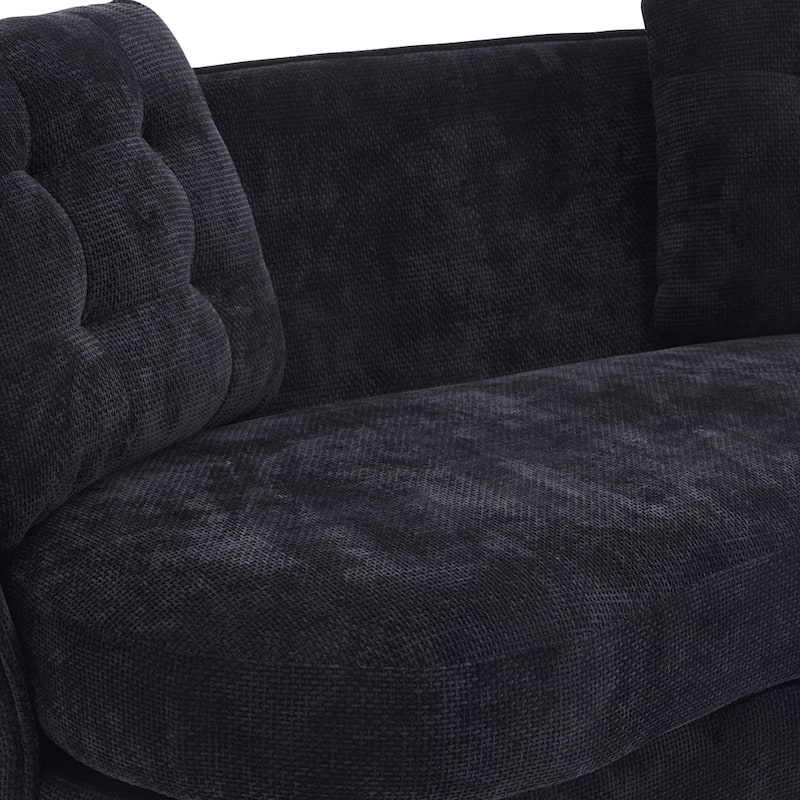 Modern Upholstered Loveseat Sofa with Golden Metal Legs
