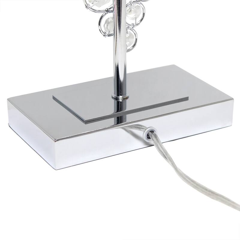 26.25 in. Chrome Finish Table Lamp with White Shade, Sturdy Table Lamp for Living Rooms and Bedrooms