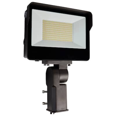 LED Tempered Glass Flood Light with Bypassable Photocell 3K/4K/5K 100W/125W/150W - Bronze