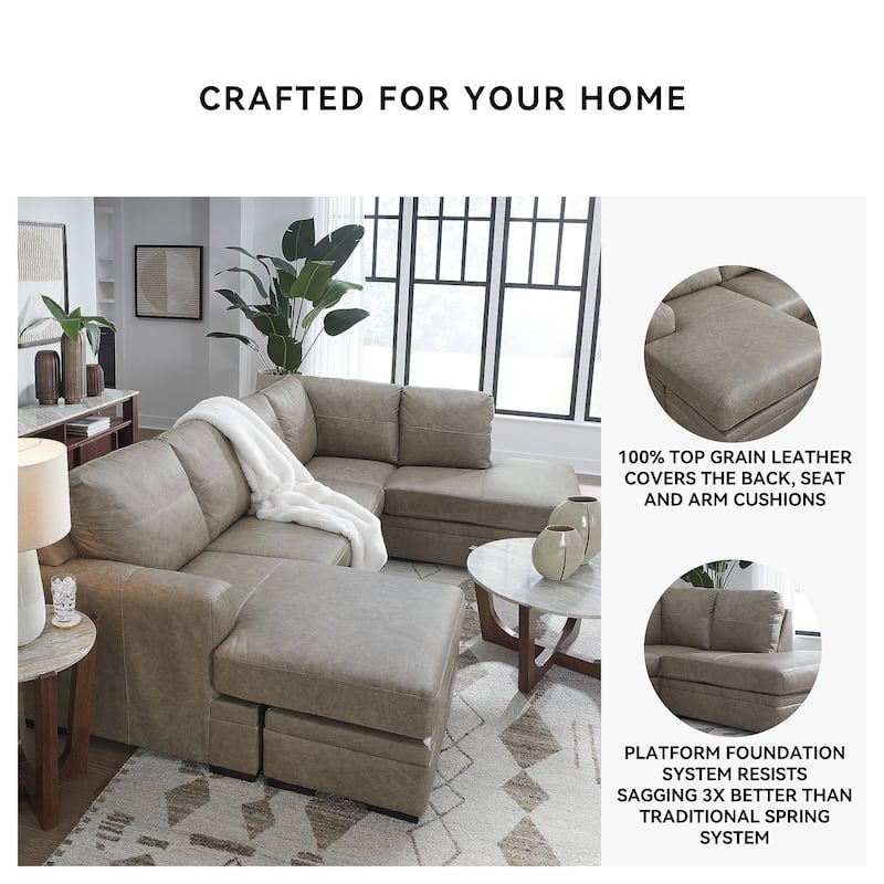 Signature Design by Ashley Amuleto Brown 2-Piece Sectional with Chaise - 124"W x 86"D x 40"H