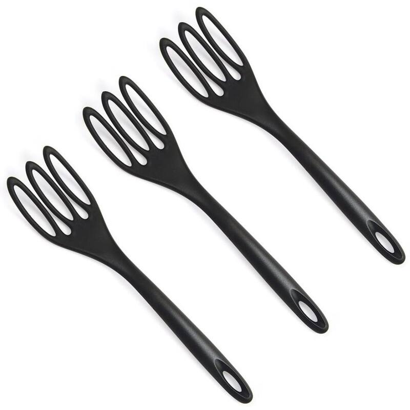 Norpro 12" Jumbo Fiskie - Ultimate Fork & Whisk Combo - Stir Mix Strain Spatula - 3-pack