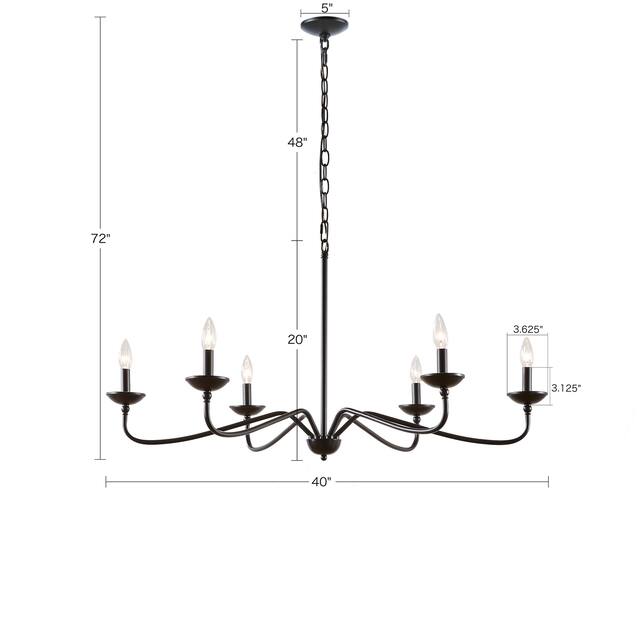Hampton Hill Brighton 6-Light Farmhouse Metal Chandelier