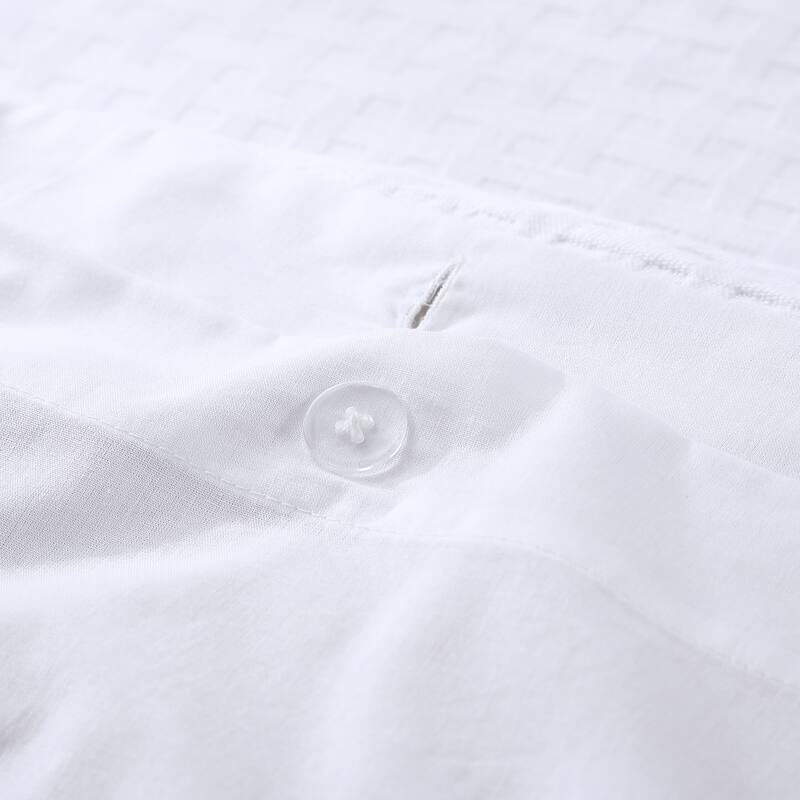 Tommy Bahama Basketweave Solid White Cotton Duvet Cover Set