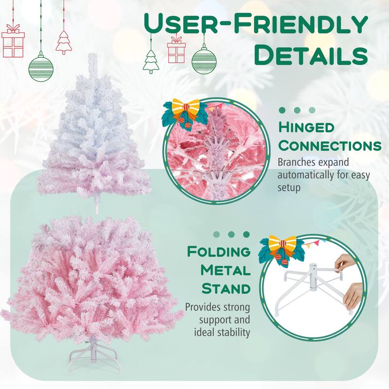 Costway 5/6/7/8 FT Artificial Christmas Tree with 456/820/1264/1774 - See Details