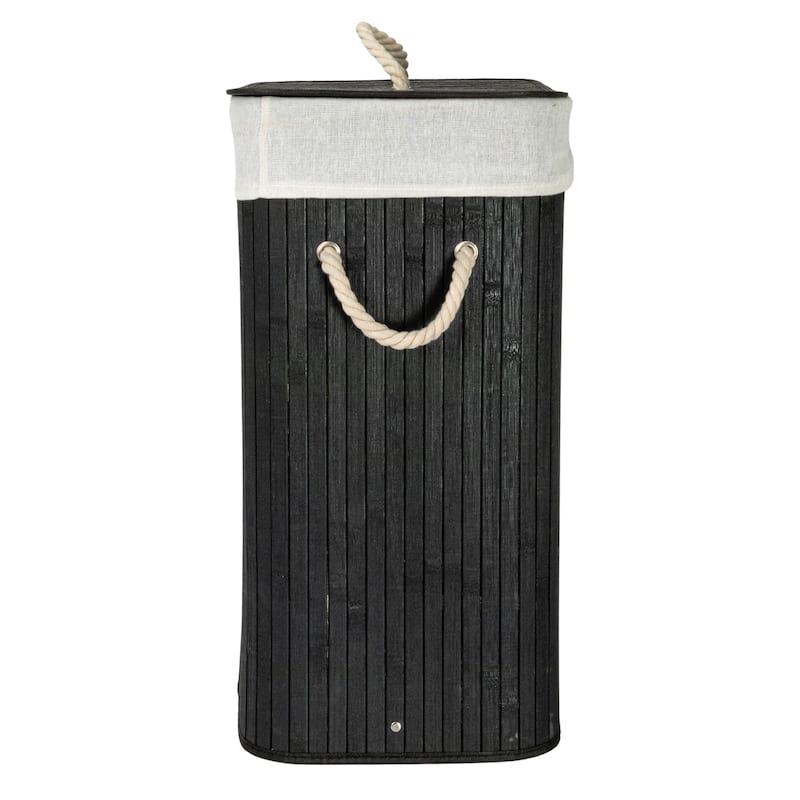 Household Essentials Bamboo Laundry Hamper with Handles and Removable Laundry Bag