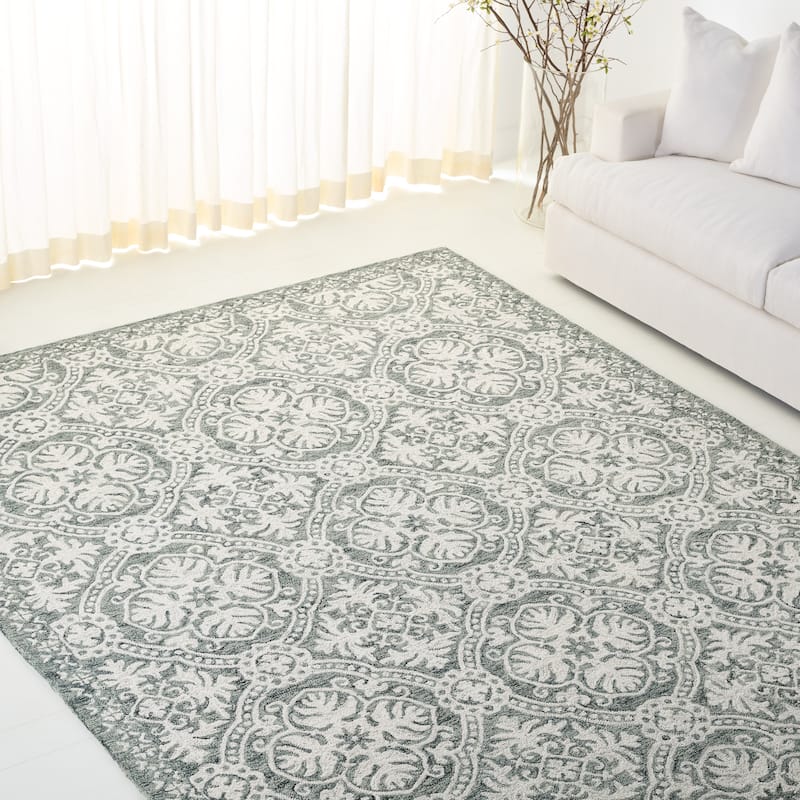 Lauren Ralph Lauren Handmade Nina Geometric Wool Rug - 9' x 12' - Sage/Ivory