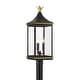 preview thumbnail 1 of 4, Crystorama Lighting Group SIM-809 Simpson 3 Light 28" Tall Post Light Matte Black / Textured Gold