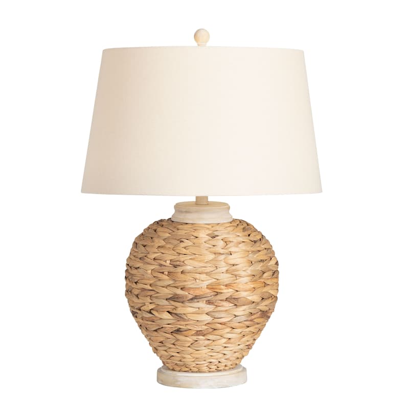 McKenna 3-Way Seagrass Table Lamp with Oat Linen Shade