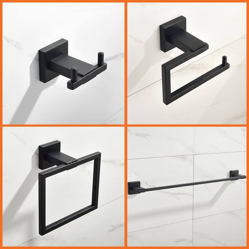 4 Piece Bathroom Hardware Set Wall Mount Bathroom Towel Holder Bar Set Bathroom Fixtures 304 Stainless Steel Bath Accessories