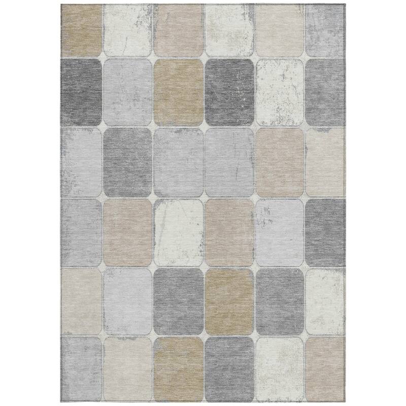 HomeRoots Geometric Transitional Rectangle Outdoor Rug