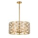 preview thumbnail 1 of 1, Meridian 6 Light Antique Gold Semi-Flush 20'' W x 10'' H