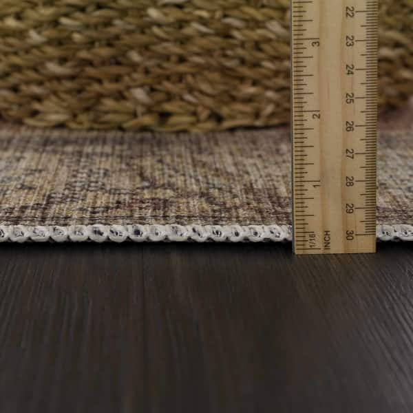dimension image slide 0 of 3, Hauteloom AUY Collection Machine Washable Persian Medallion Area Rug