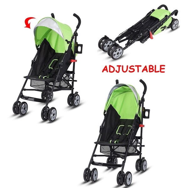 green umbrella stroller