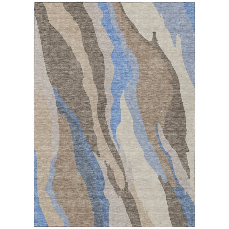 HomeRoots Abstract Transitional Rectangle Outdoor Rug