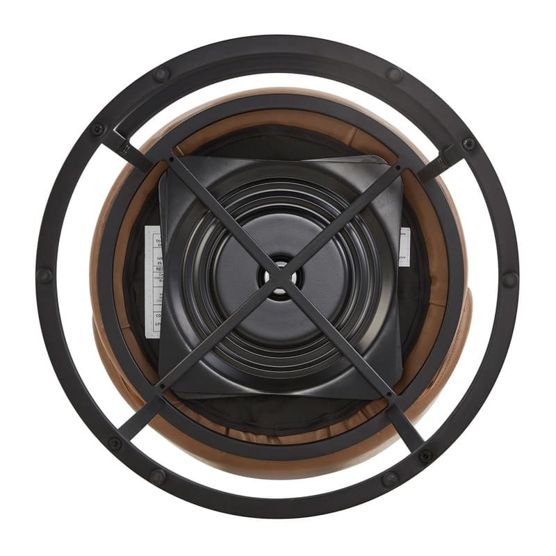 Spruce & Spring Chloe Upholstered Swivel Counter Bar Stool with Metal Frame and Arched Back