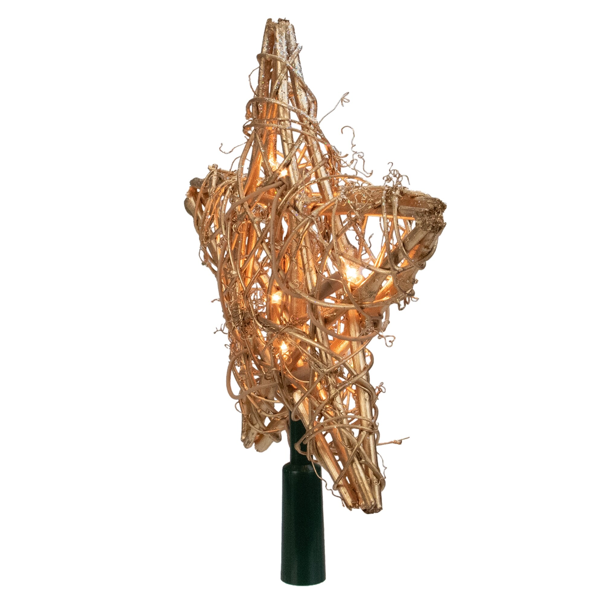 Shop 9 Gold Rattan 3d Star Christmas Tree Topper Clear Lights Overstock 30399251
