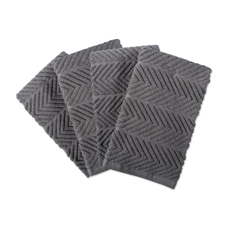 DII Luxury Chevron Bar Mops (Set of 4) - 19x16 - Gray