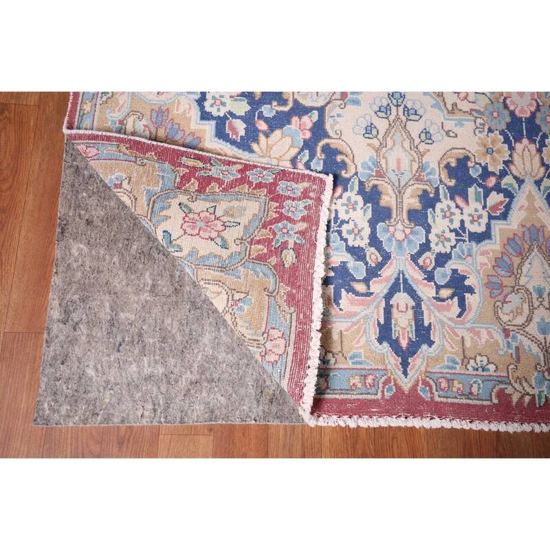 Vintage Kerman Persian Large Vintage Area Rug Hand-Knotted Wool Carpet - 9'8"x 15'11"