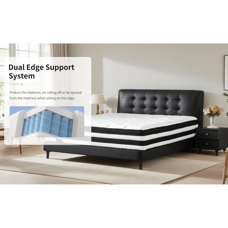 12-Inch Mattress w/Individual Pocket Spring, Zoned Memory Foam and Breathable Knitted Cover