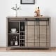 preview thumbnail 12 of 19, Farmhouse 47'' Wine Bar Cabinet Buffet Sideboard Cabinet with 16 Bottle Wine Rack - 15.7"D x 47.2"W x 34.61"H