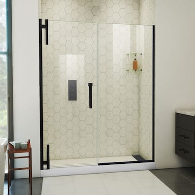 DreamLine Ascend 58-59 in. W x 72 in. H Frameless Pivot Shower Door in Satin Black