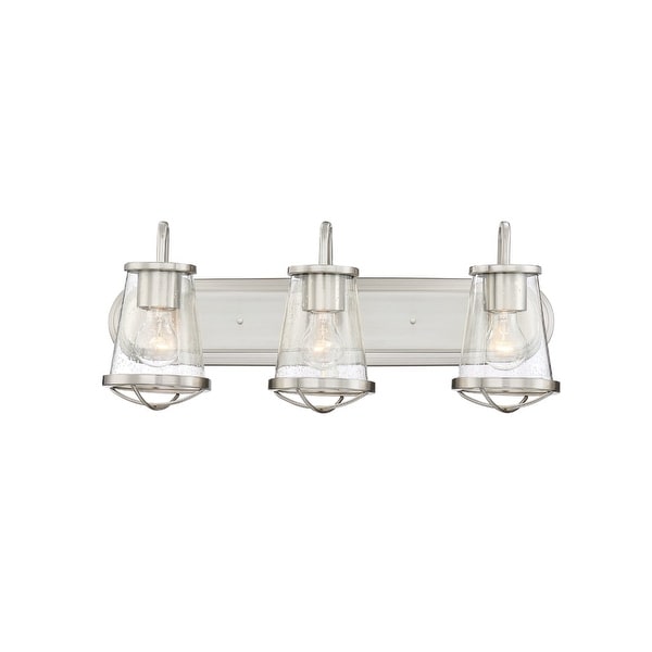 Designers Fountain 87003 Darby 3-Light 24" Wide Bathroom Vanity Light with Seedy Glass Shades - n/a