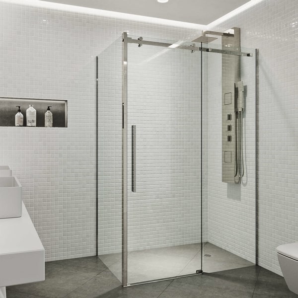 Shop Vigo Alameda Frameless Sliding Door Shower Enclosure Overstock 20769153